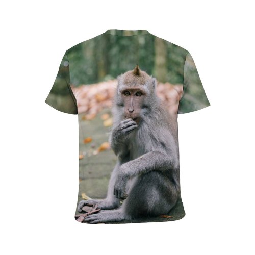 yanfind Adult Full Print T-shirts (men And Women) Wood Cute Park Tree Fall Portrait Monkey Outdoors Wild Wildlife