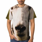 yanfind Adult Full Print T-shirts (men And Women) Field Countryside Cute Farm Grass Fur Portrait Outdoors Rural Funny Sheep Wildlife