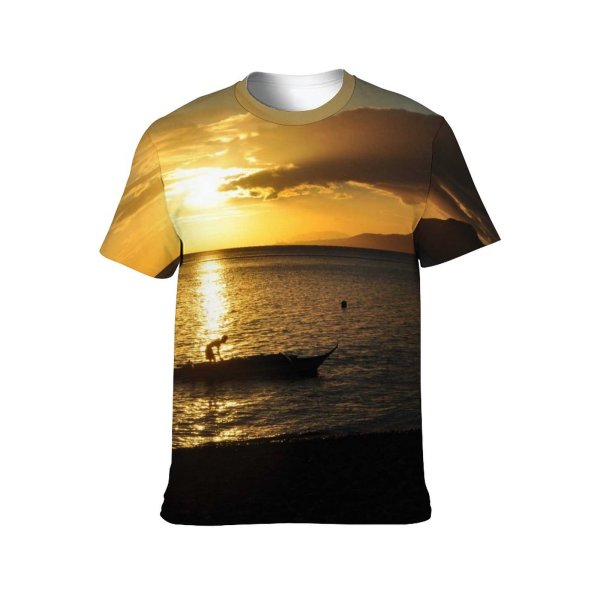 yanfind Adult Full Print Tshirts (men And Women) Lobo Batangas Philippines Sunset Beach Shore Boat Fisherman Landscape Sea Ocean Clouds
