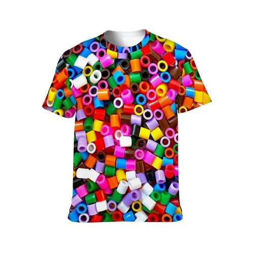 yanfind Adult Full Print T-shirts (men And Women) Art Texture Abstract Design Creativity Decoration Rainbow Coloring Motley