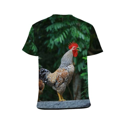 yanfind Adult Full Print T-shirts (men And Women) Wood Bird Summer Garden Farm Grass Chicken Beak Hen Outdoors Wildlife Feather