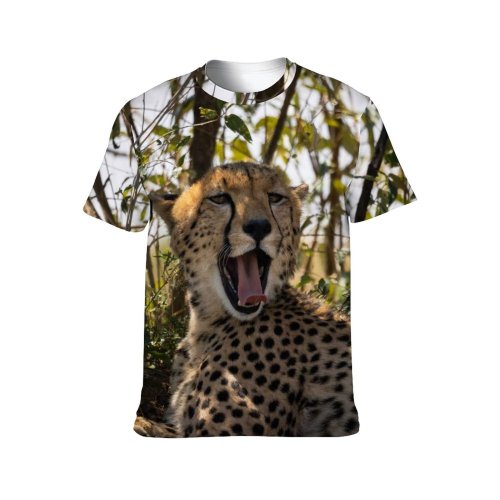 yanfind Adult Full Print T-shirts (men And Women) Grass Fur Cat Wild Hunter Leopard Safari Wildlife Danger Carnivore