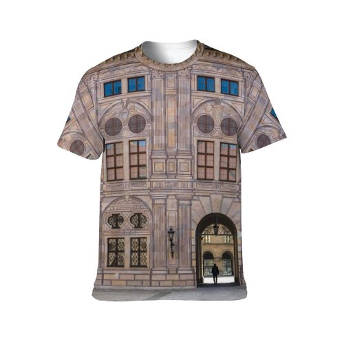 yanfind Adult Full Print T-shirts (men And Women) Arched Window Architecture Bavaria Building Courtyard Design Door Entrance Exit Exterior