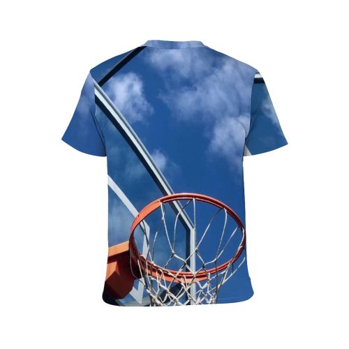 yanfind Adult Full Print T-shirts (men And Women) Technology High Courtyard Sky Cloud Game Basketball Outdoors Web Basket Leisure Recreation
