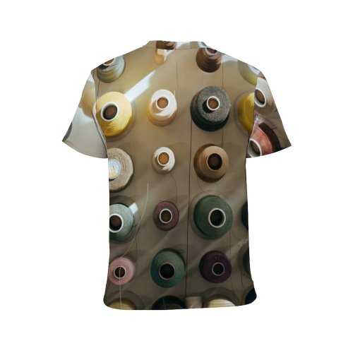 yanfind Adult Full Print T-shirts (men And Women) Bobbin Craft Diversity Flatlay Manufacture Organized Overhead Rainbow Reel Sewing Sorted