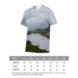 yanfind Adult Full Print T-shirts (men And Women) Snow Wood Landscape Summer Countryside Hill Fog Grass Tree River Cloud