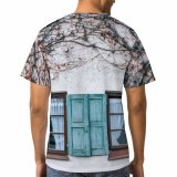 yanfind Adult Full Print T-shirts (men And Women) Apartment Architecture Bloom Branch Building Bunch Cement Construction Cottage Countryside Curtain