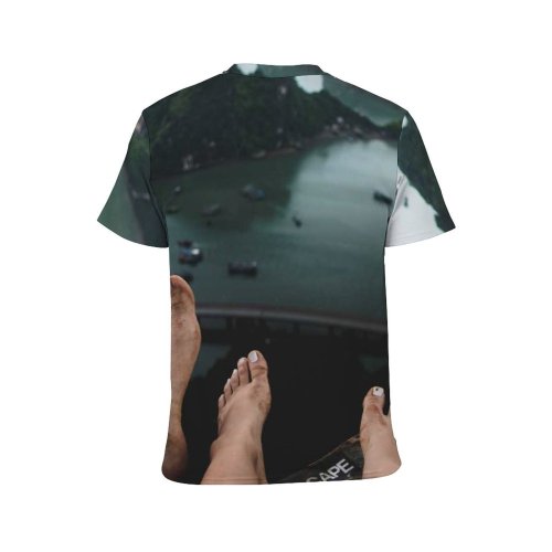 yanfind Adult Full Print T-shirts (men And Women) Light Sea Landscape Summer Vehicle Travel Seashore Rock Outdoors Recreation