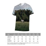 yanfind Adult Full Print T-shirts (men And Women) Cattle Cow Dairy Farm Farmland Field Flock Landscape Lawn Meadow Outdoors