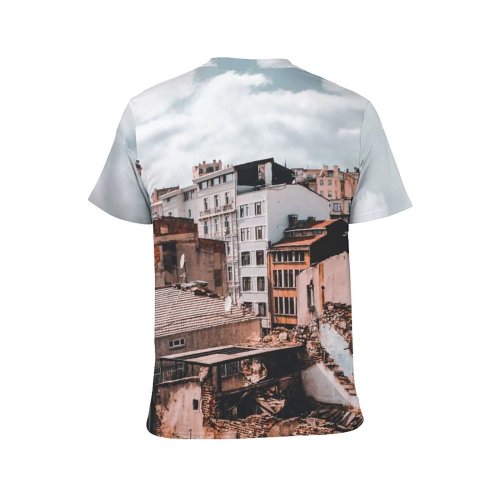 yanfind Adult Full Print T-shirts (men And Women) City Landscape Street Building Vehicle Architecture Travel Church Home Outdoors Traditional Town