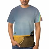 yanfind Adult Full Print T-shirts (men And Women) Asphalt Auto Car Desert Highway Hill Landscape Lanes Outdoors Rainbow Road Signs
