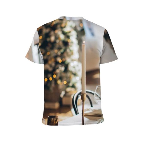 yanfind Adult Full Print T-shirts (men And Women) Candle Candlelight Christmas Decorations Season Time Tree Contemporary Cozy Family