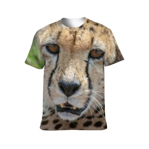 yanfind Adult Full Print T-shirts (men And Women) Cute Fur Cat Wild Hunter Safari Wildlife Danger Staring Endangered Species