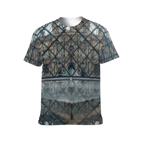 yanfind Adult Full Print T-shirts (men And Women) City Building Construction Technology Architecture High Window Iron Urban
