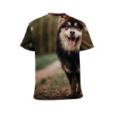 yanfind Adult Full Print T-shirts (men And Women) Wood Pet Cute Grass Fur Wolf Fall Portrait Outdoors Wildlife Daylight