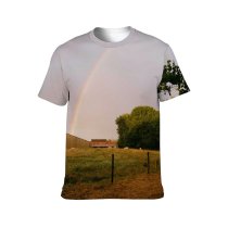 yanfind Adult Full Print T-shirts (men And Women) Branch Building Bush Colorful Countryside Farm Flora Floral Foliage Grass Greenery Grow