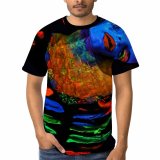 yanfind Adult Full Print T-shirts (men And Women) Dark Festival Party Abstract Portrait Fun Flame Surreal Rainbow Coloring Artistic Fluorescent