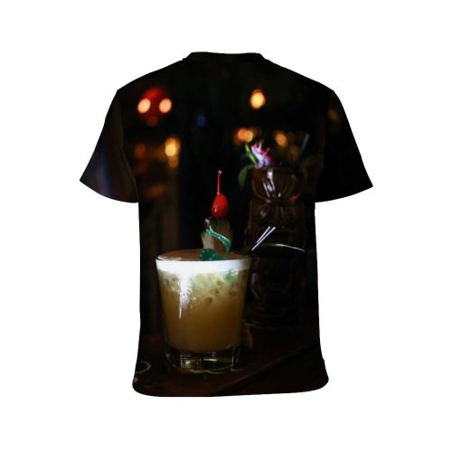 yanfind Adult Full Print T-shirts (men And Women) Coffee Bar Festival Party Cocktail Winter Glass Christmas Nightlife Candle Flame