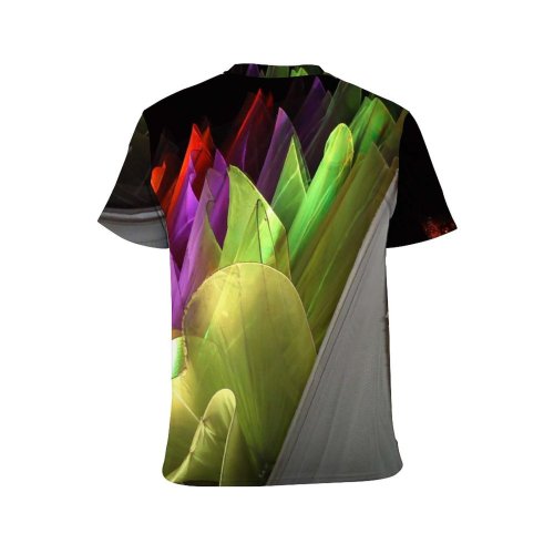 yanfind Adult Full Print T-shirts (men And Women) Abstract Fabric Rainbow