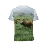 yanfind Adult Full Print T-shirts (men And Women) Field Countryside Agriculture Farm Grass Grassland Milk Cow Rural Farmland Pasture