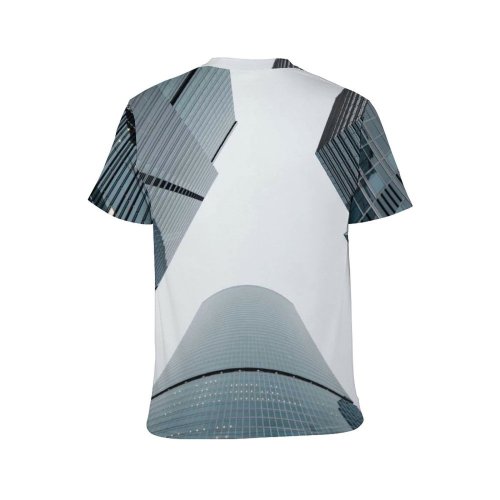 yanfind Adult Full Print T-shirts (men And Women) City Building Office Architecture Window Reflection Urban Perspective