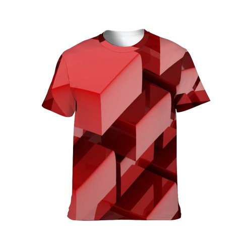 yanfind Adult Full Print T-shirts (men And Women) 3d Cubes Abstract Analyze Arrange Box Build Communications Connections Cube Depth Find