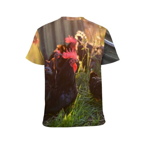 yanfind Adult Full Print T-shirts (men And Women) Bird Agriculture Farm Grass Chicken Hen Outdoors Rural Duck Feather Poultry Farmyard