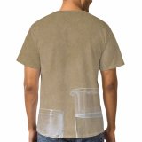 yanfind Adult Full Print T-shirts (men And Women) Cup Vintage Rustic Clean Retro Recycling Still Empty Tableware Container Simplicity