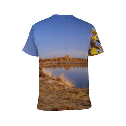 yanfind Adult Full Print T-shirts (men And Women) Landscape Trees Lake Sky Leaves Grass
