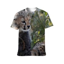 yanfind Adult Full Print T-shirts (men And Women) Cute Grass Fur Cat Outdoors Wild Hunter Cub Endangered Species