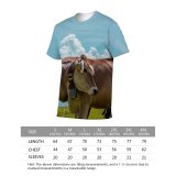 yanfind Adult Full Print T-shirts (men And Women) Field Countryside Agriculture Farm Grass Grassland Milk Bull Cow Rural Farmland Pasture