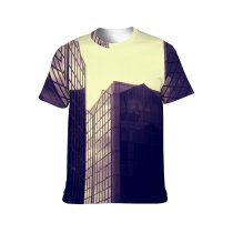 yanfind Adult Full Print T-shirts (men And Women) Architectural Design Architecture Buildings Clouds Exterior Futuristic Glass Items Panels