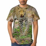 yanfind Adult Full Print T-shirts (men And Women) Grass Big Fur Cat Outdoors Wild Hunter Leopard Safari Wildlife
