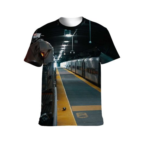 yanfind Adult Full Print T-shirts (men And Women) Arrive Building Carriage City Construction Departure Destination Direction Electric Empty Fast