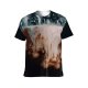 yanfind Adult Full Print T-shirts (men And Women) Dark Alcohol Bar Cocktail Glass Reflection Wine Drop Still Liquid Cool