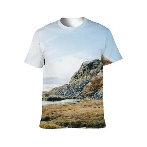 yanfind Adult Full Print T-shirts (men And Women) Snow Sea Summer Hill Grass Lake Fall Travel Cloud Rock Outdoors Valley