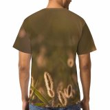 yanfind Adult Full Print T-shirts (men And Women) Dawn Sunset Field Summer Grass Flower Grassland Outdoors Rural Cereal