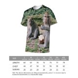 yanfind Adult Full Print T-shirts (men And Women) Cute Grass Tree Fur Monkey Outdoors Wild Baby Jungle Wildlife Little