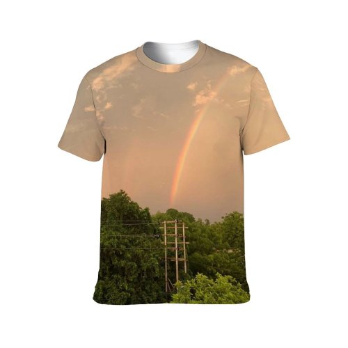 yanfind Adult Full Print T-shirts (men And Women) Wood Light Dawn Landscape Sunset Storm Summer Grass Tree Fall
