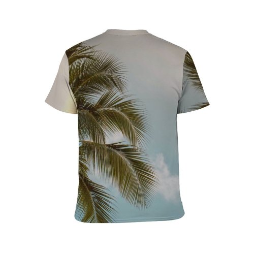 yanfind Adult Full Print T-shirts (men And Women) Sea Sunset Beach Vacation Sand Ocean Summer Travel Seascape Seashore Island