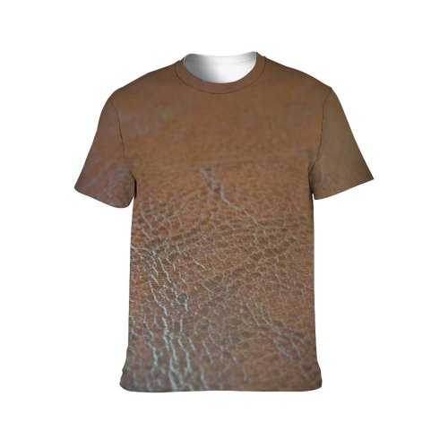 yanfind Adult Full Print T-shirts (men And Women) Abstract Backdrop Tan Tanned Chair Closeup Cloth Couch Cowhide Dark Design Empty-