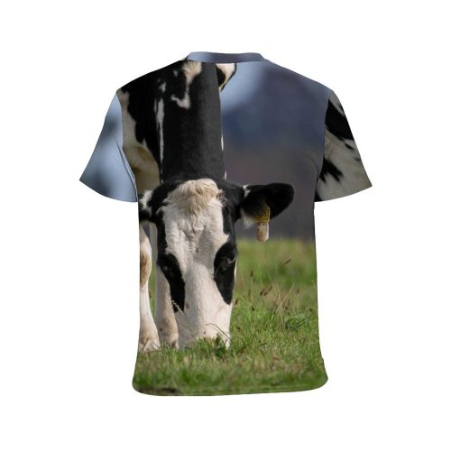 yanfind Adult Full Print T-shirts (men And Women) Field Countryside Agriculture Farm Grass Grassland Milk Cow Rural Calf Farmland Pasture