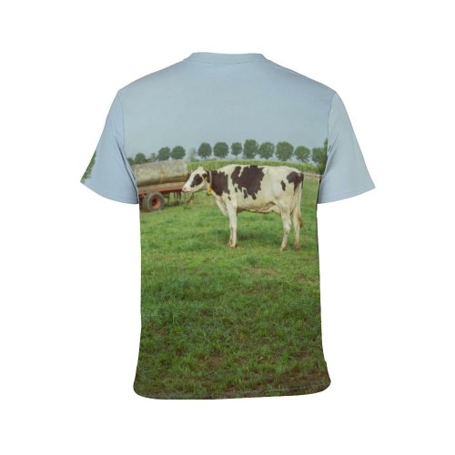 yanfind Adult Full Print T-shirts (men And Women) Milk Rural Farmland Dairy Hayfield Pastoral Beef Cattle