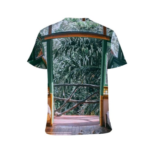 yanfind Adult Full Print T-shirts (men And Women) Architecture Balcony Bungalow Calm Comfort Cottage Couch Cozy Design Dwell Flora