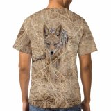 yanfind Adult Full Print T-shirts (men And Women) Wood Field Countryside Grass Fur Fall Young Fox Outdoors Wild