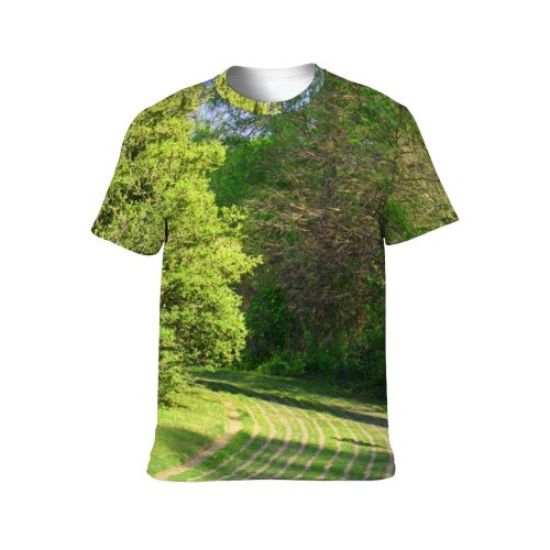 yanfind Adult Full Print Tshirts (men And Women) Adventure Alley Branches Colorful Field Flora Flowers Foliage Footpath Forest