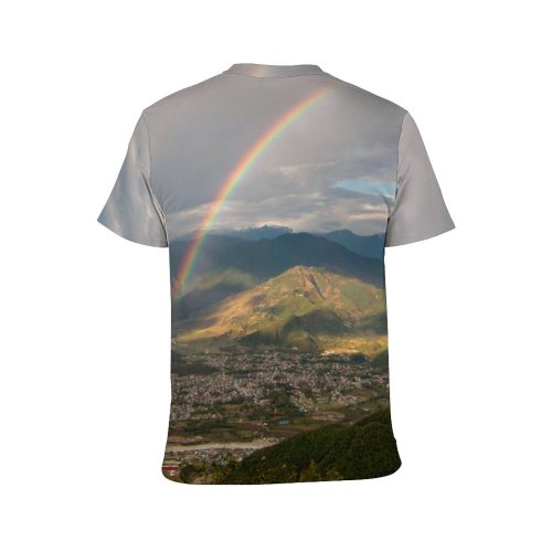 yanfind Adult Full Print T-shirts (men And Women) Light Dawn Landscape Sunset Storm Hill Travel Cloud Outdoors Valley