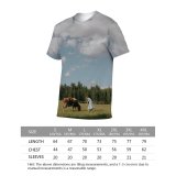 yanfind Adult Full Print T-shirts (men And Women) Cattle Cow Dairy Farm Farmland Female Field Landscape Lawn Meadow Outdoors Rural