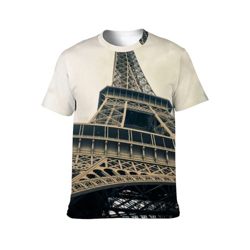 yanfind Adult Full Print T-shirts (men And Women) Architecture Building City Clouds Cloudy Sky Construction Daylight Eiffel Famous France