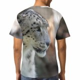 yanfind Adult Full Print T-shirts (men And Women) Cute Fur Portrait Cat Outdoors Wild Leopard Wildlife Staring Stripe